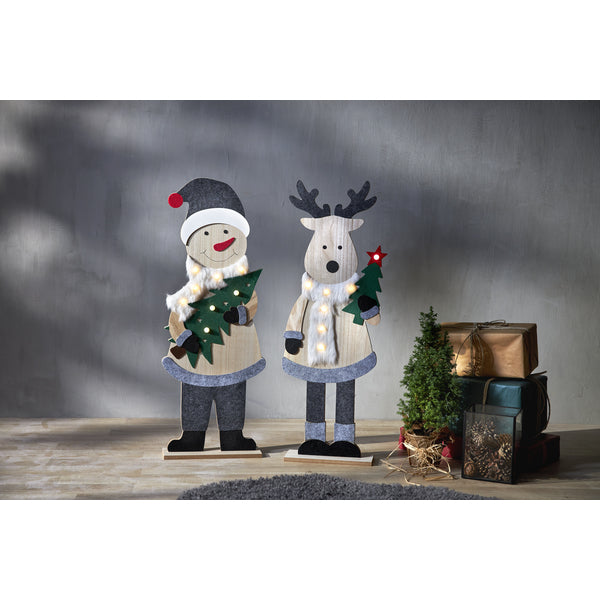 Star Trading Dekorationsfigur Billy – 80 cm, Warmweiss, Grau, Timer 6 h/18 h, Batteriebetrieb, 2× AA