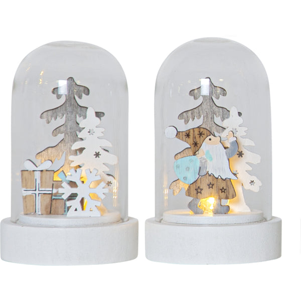 Star Trading Dekorationsfigur – 5,5 × 9 × 5,5 cm – Glas, Weiss – 2-teilig