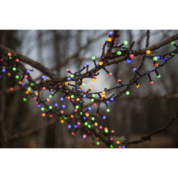 Star Trading Lichterkette Berry Mini – 19 m – 6 W – Mehrfarbig – IP44 – Netzbetrieb – Schwarz