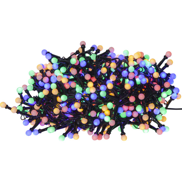 Star Trading Lichterkette Berry Mini – 19 m – 6 W – Mehrfarbig – IP44 – Netzbetrieb – Schwarz