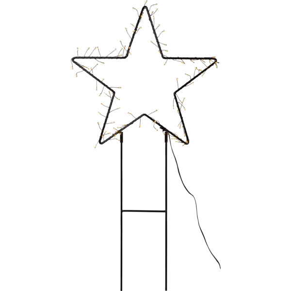 Star Trading Dekorative Aussenleuchte – 40 cm, 43 lm, 0,06 W – Warmweiss – IP44 – Netzbetrieb – Schwarz