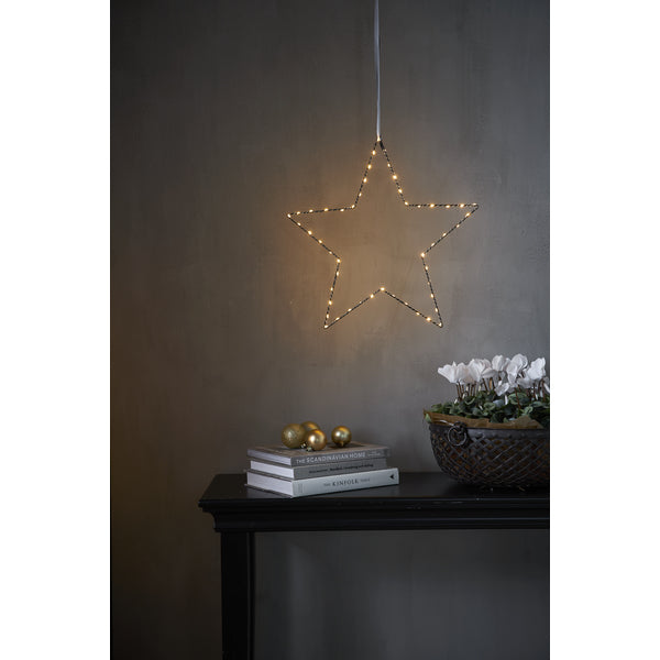 Star Trading Hängende Dekoration Mira – Ø 45 × 0,5 cm, 53 lm, 3,6 W, 2400 K, Warmweiss, Schwarz