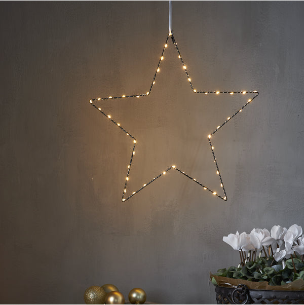 Star Trading Hängende Dekoration Mira – Ø 45 × 0,5 cm, 53 lm, 3,6 W, 2400 K, Warmweiss, Schwarz