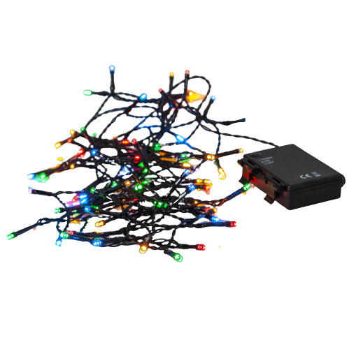 Star Trading Batteriebetriebene Lichterkette – 5,6 m – Mehrfarbig – IP44 – Batteriebetrieb – Timer – Schwarz