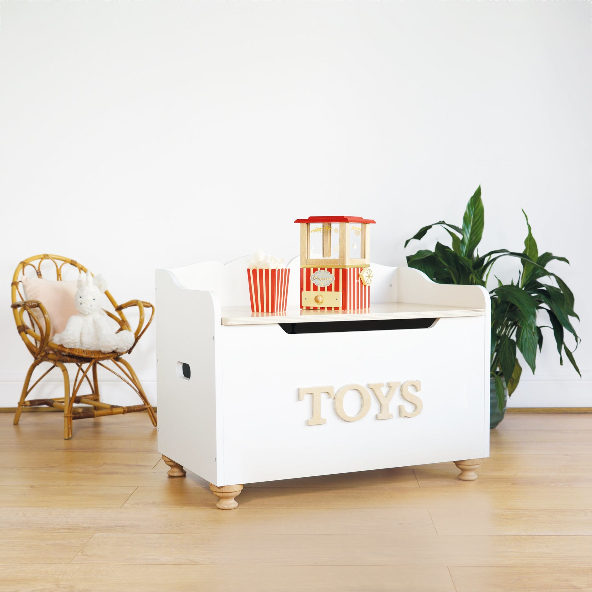 Le Toy Van Aufbewahrungsbox (mit Deckel) – Holz – Weiss – mit Griff – 675 × 530 × 425 mm