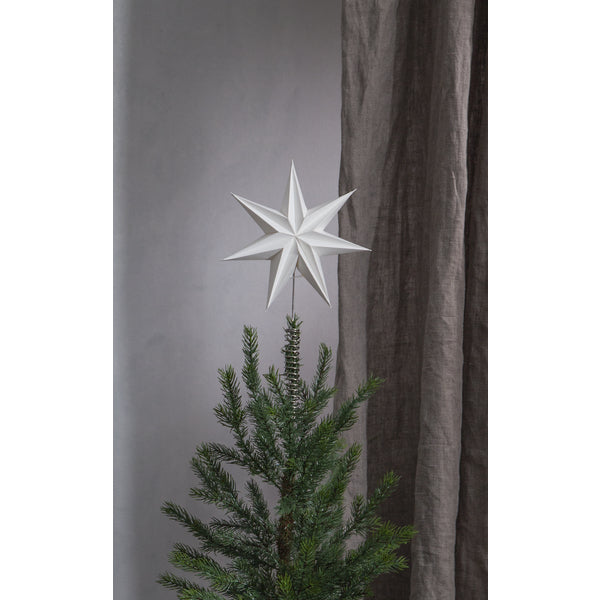 Star Trading Baumspitze – 21 × 33 × 5,5 cm – Metall & Papier, weiss