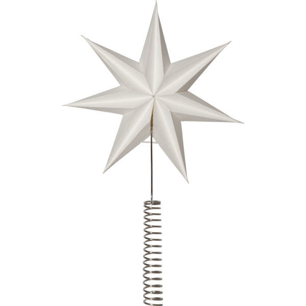 Star Trading Baumspitze – 21 × 33 × 5,5 cm – Metall & Papier, weiss