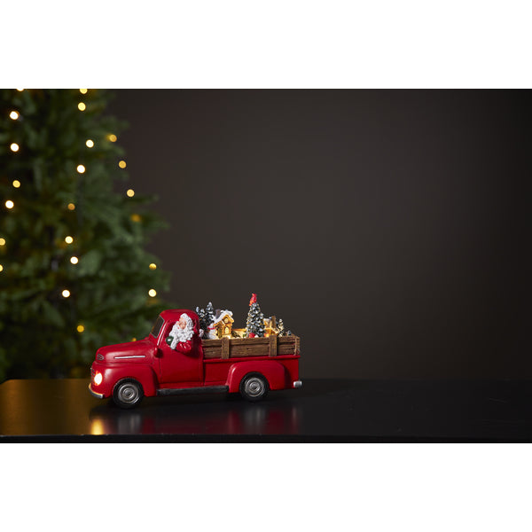 Star Trading Dekolicht Merryville – 28,5 × 11,5 × 14 cm, 0,18 W, Warmweiss, Timer, Batteriebetrieb, Rot