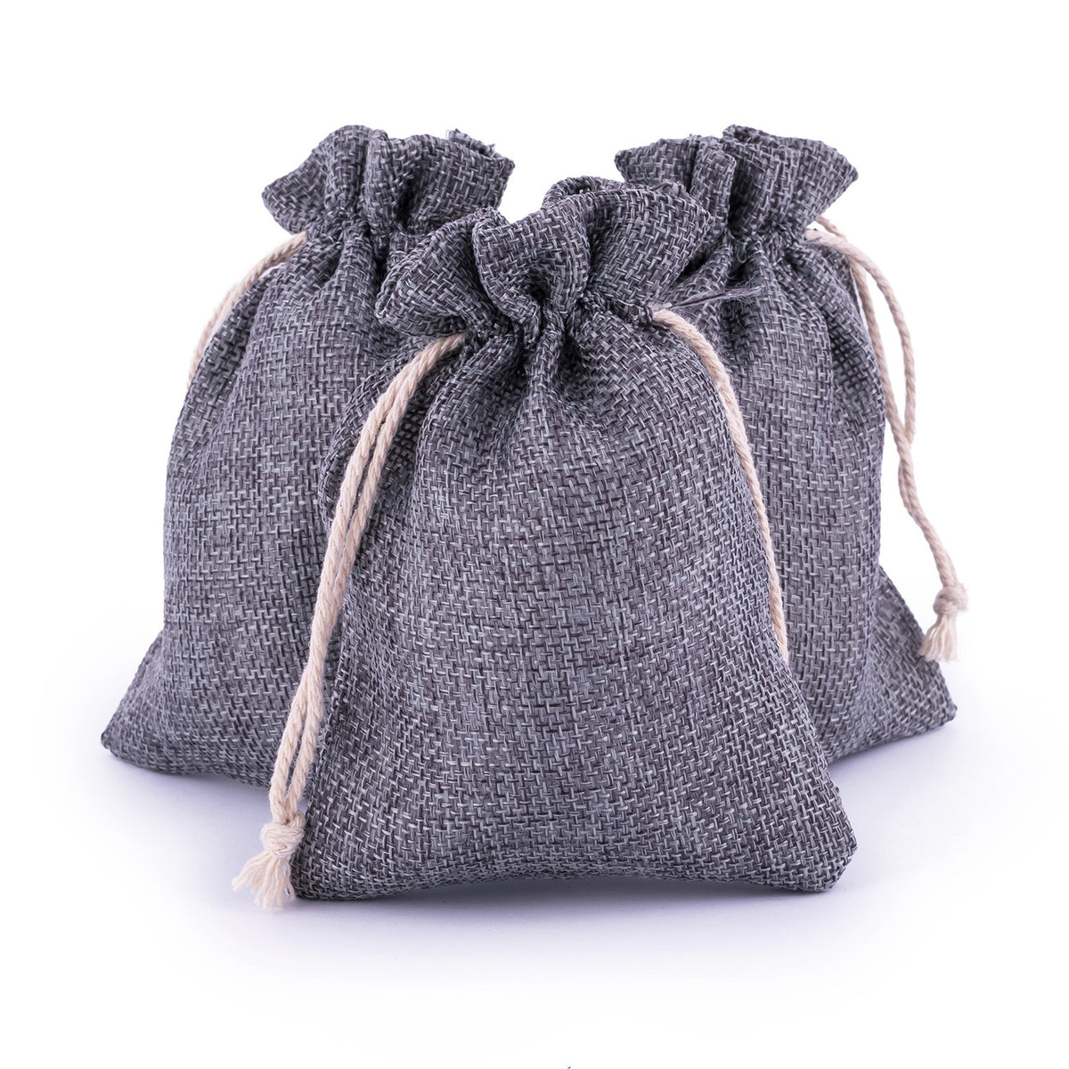 Pajoma Adventskalender-Geschenktüten-Set – 10 × 13 × 13 cm, Jute, Grau, zum Befüllen, 78017, 24 Stück