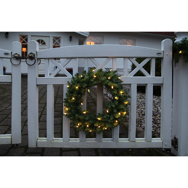 Star Trading Dekorative Aussenleuchte Kranz Calgary – Ø 50 cm – 30 lm, 0,4 W – Warmweiss – IP44 – Netzbetrieb