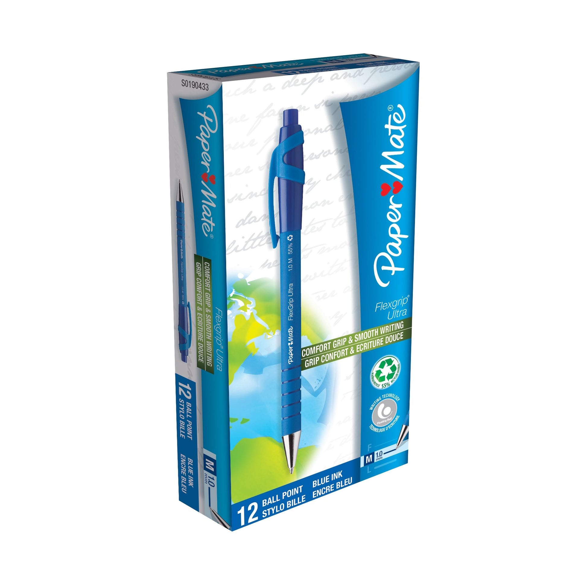 Papermate Kugelschreiber – Blau, Grau, Kunststoff – 12 Stk.
