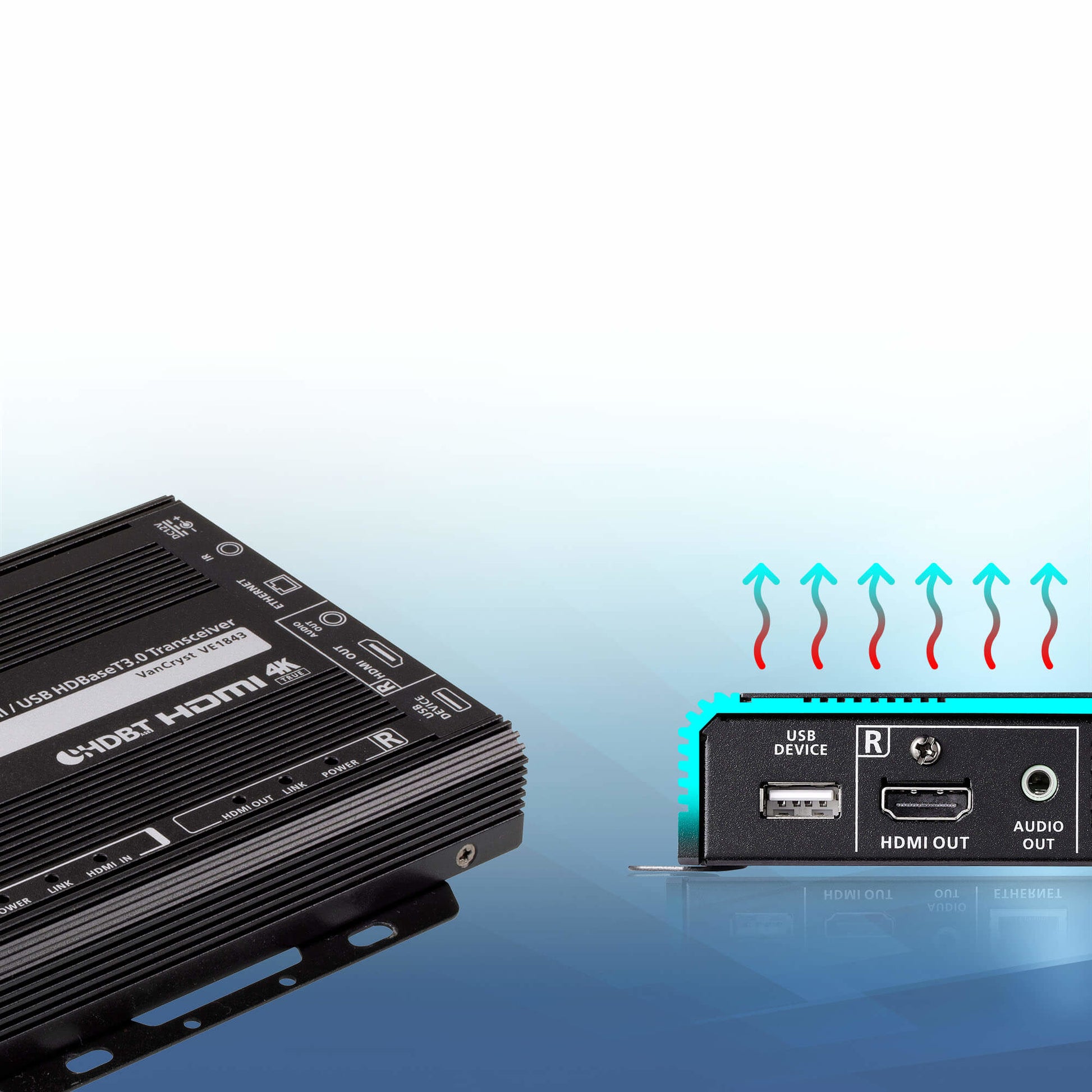 ATEN True 4K VE1843 – AV-Repeater – 4K UHD (4096×2160), HDBaseT 100 m – Schwarz, Metall