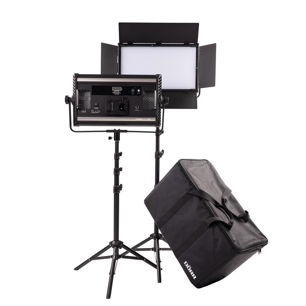 Dörr DLP-100W KIT Dauerlicht – 100 W, 10000 Lux, 3200–5500 K, CRI 95 – dimmbar – Schwarz – 2er-Pack