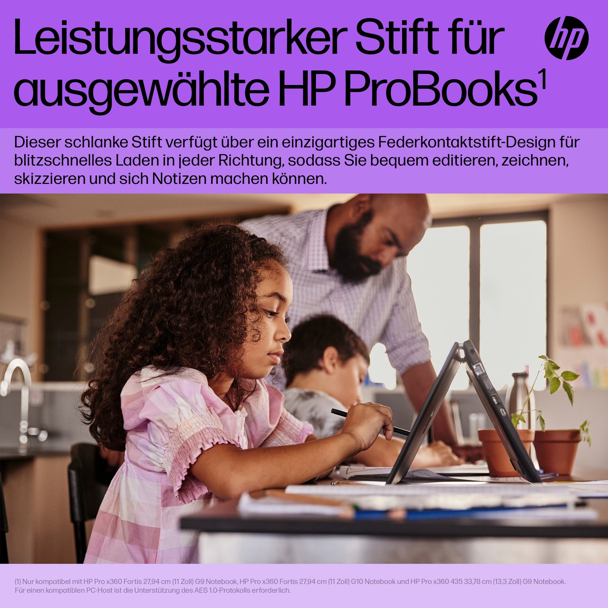 HP Slim Wiederaufladbarer Stift – Schwarz, 133,6 × 7 × 8 mm