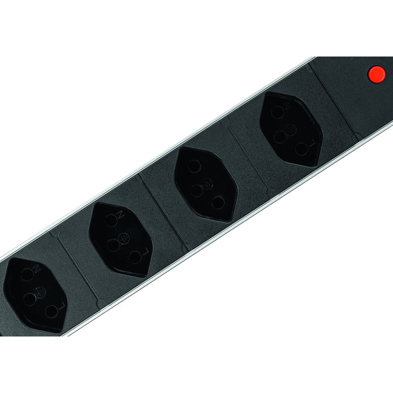 Steffen ALU Modular – Steckdosenleiste, 4× T13, ohne Schalter, 3 m, Stecker T12, IP20