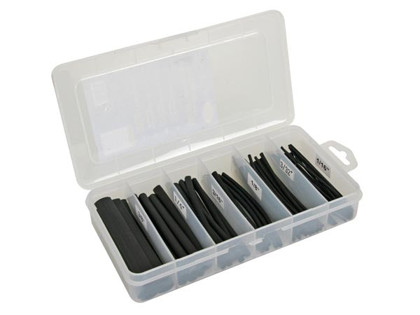 Velleman Schrumpfschlauch-Set, 85 Stk., Ø 12,7 mm, 10 cm – schwarz