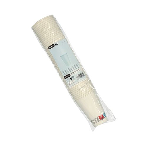 Papstar Trinkbecher, Karton, für Heissgetränke – 1,8 dl, Weiss – FSC – 50 Stk.
