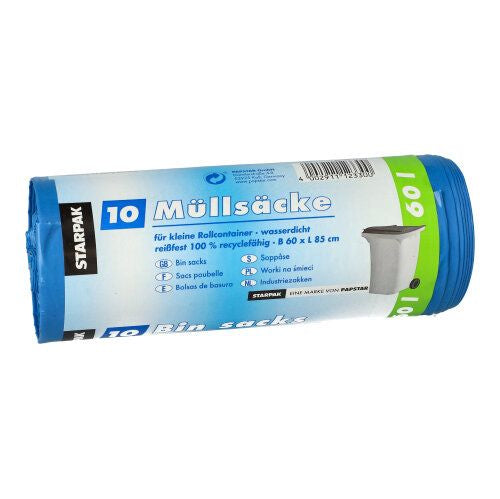 Papstar Kehrichtsack – 60 l, LLDPE, blau, 43 µm, 600 × 850 mm, 10 Stk