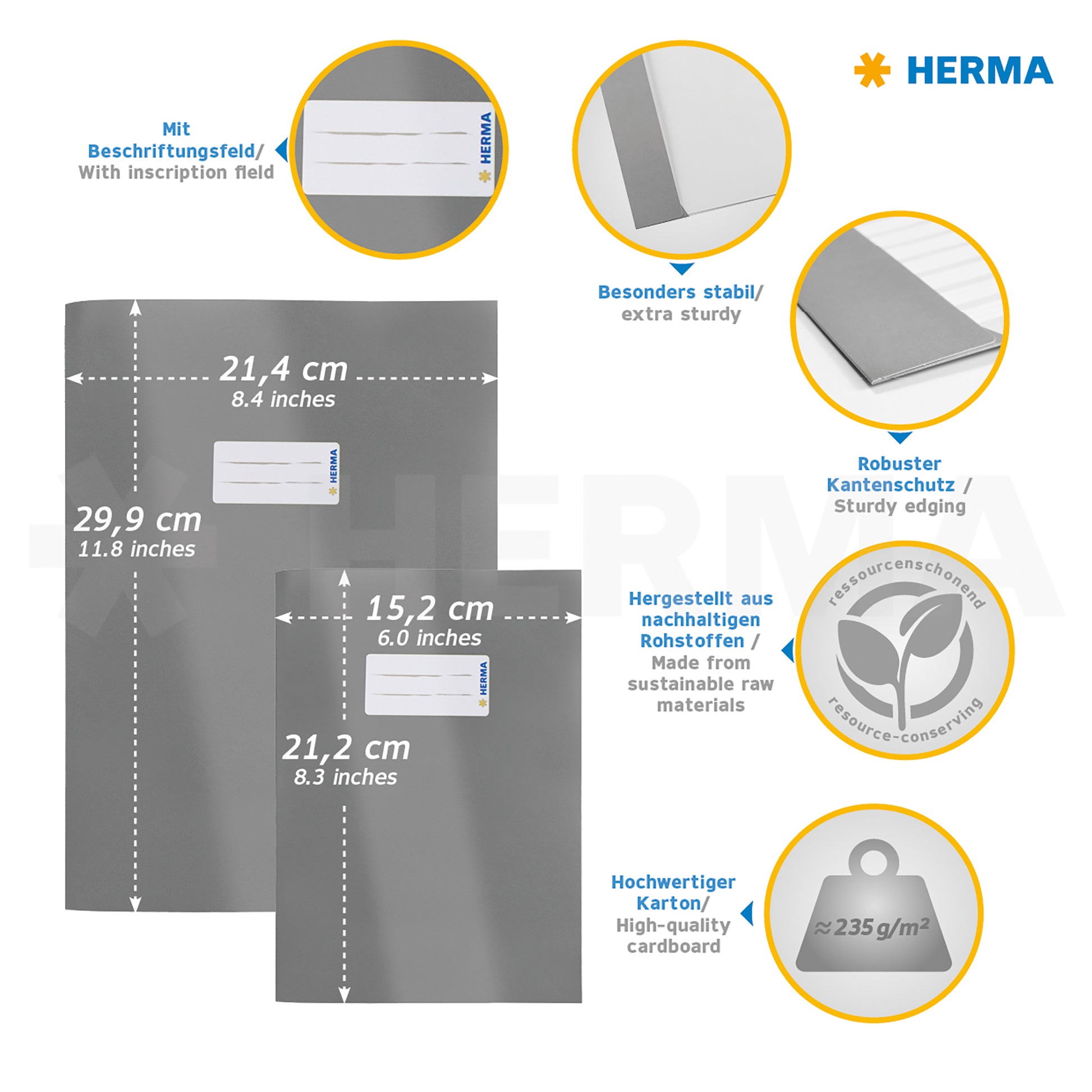 HERMA Heftschoner – Karton, Grasgrün, A4