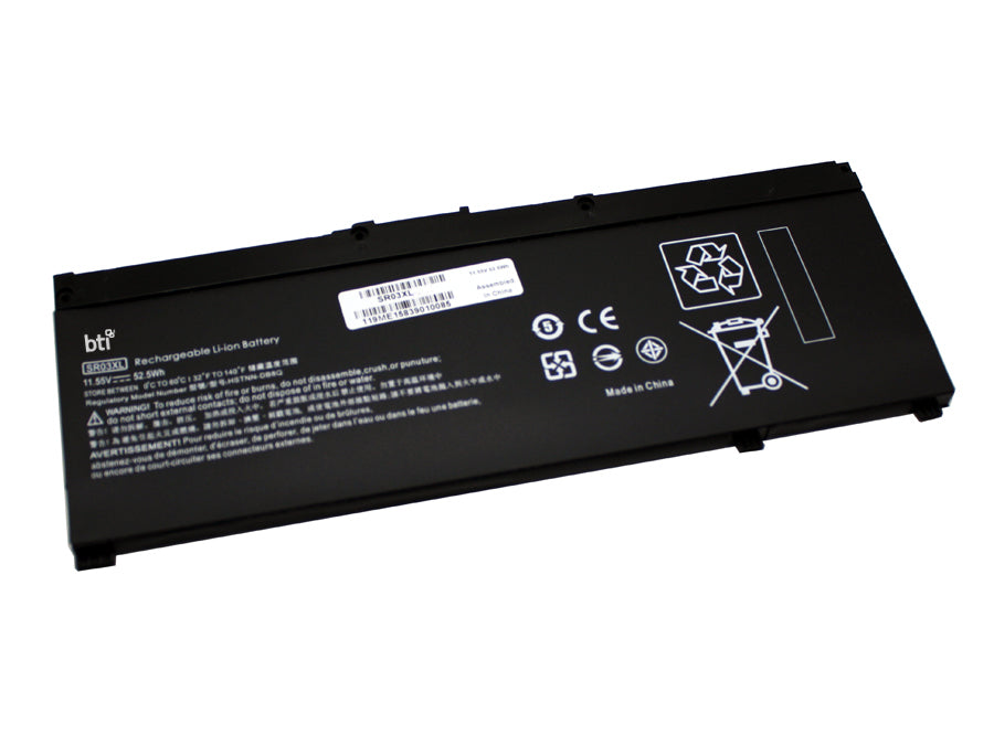 BTI Notebook-Akku – für HP – 52,5 Wh, 15,55 V (3 Zellen) – Schwarz
