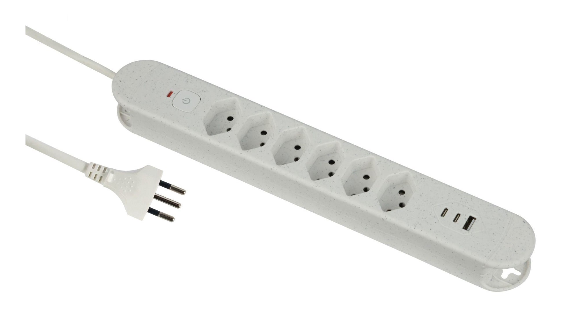 M. Schönenberger Schönenberger ReLife USB – Steckdosenleiste, 6× T13, 1× USB‑A + 2× USB‑C, mit Schalter, 1,8 m, Stecker T12