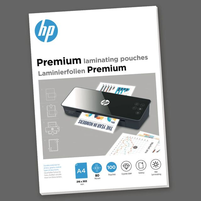 HP Laminierfolien A4 – 80 µm, glänzend, 100 Stück