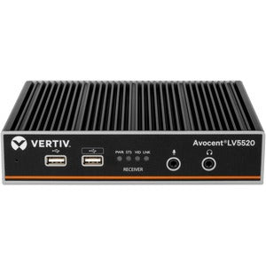 Vertiv LV5520R – DP-Empfänger, kabellos/Glasfaser/Cat5e-Cat6e, Dual-Head, 4K@60 Hz, 4 km, 4× USB-A, Audio