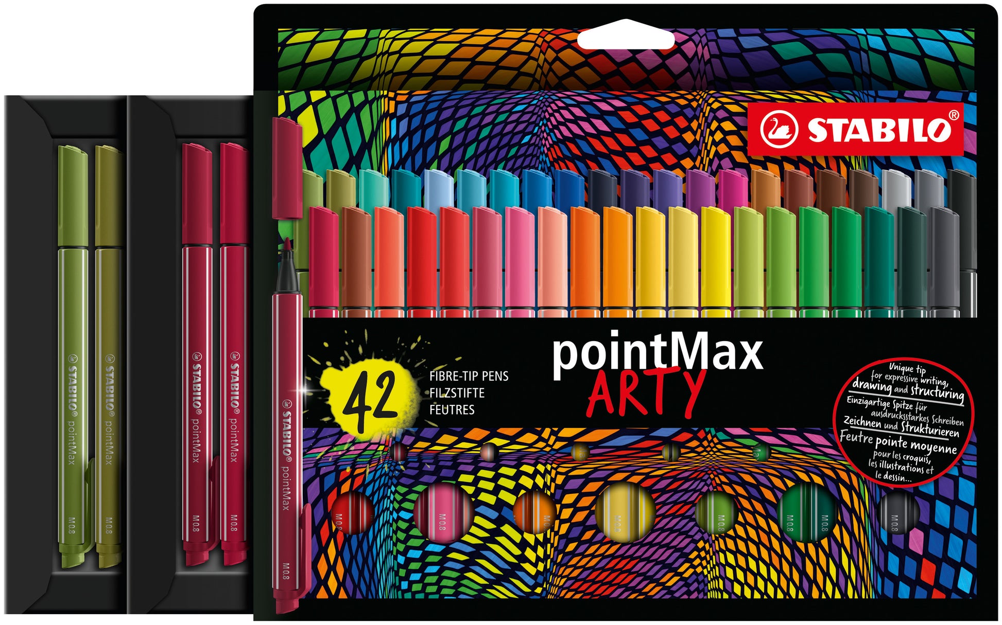 STABILO PointMax Fineliner – 42er-Set 0,8 mm – 42 Farben, sortiert
