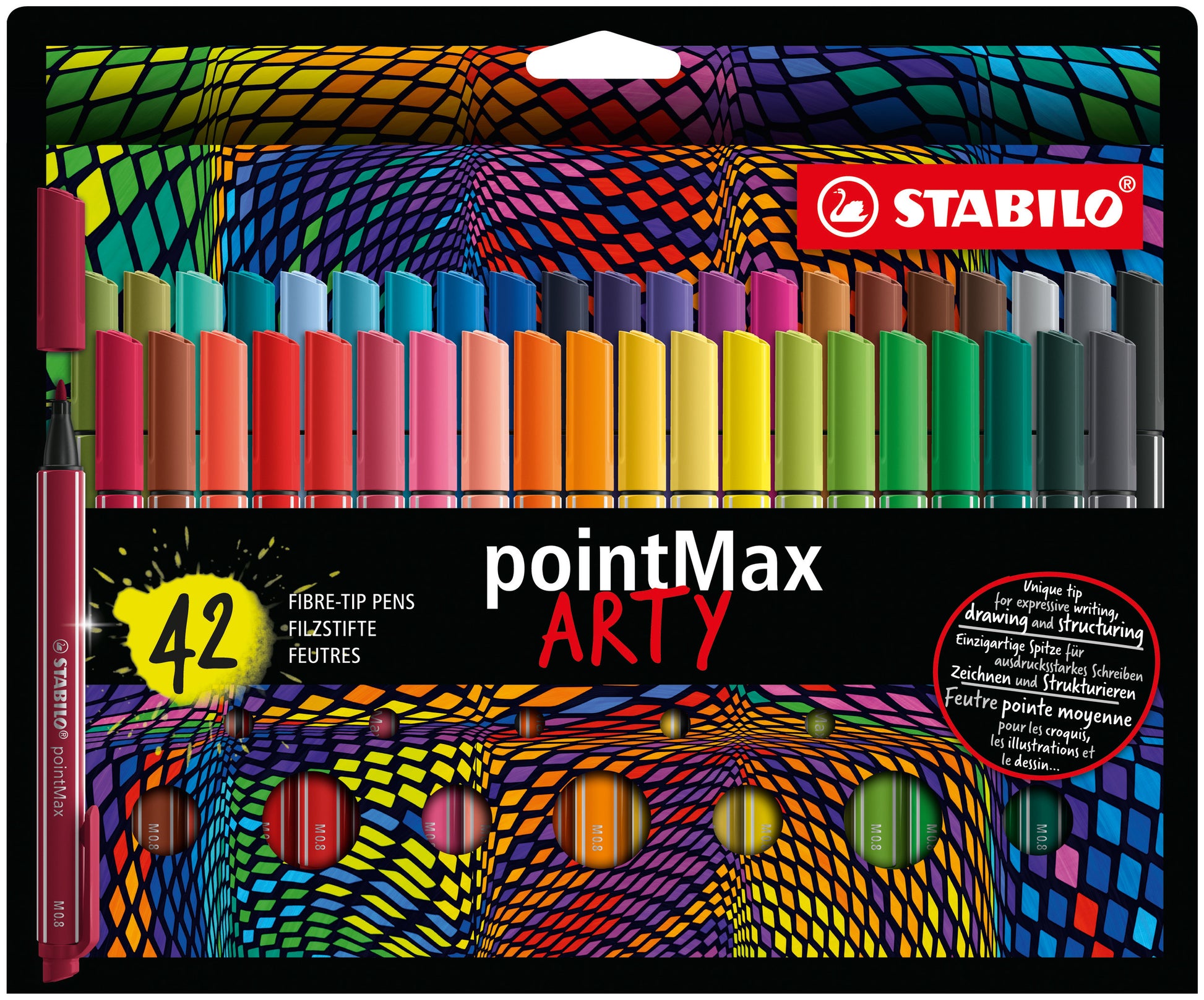 STABILO PointMax Fineliner – 42er-Set 0,8 mm – 42 Farben, sortiert