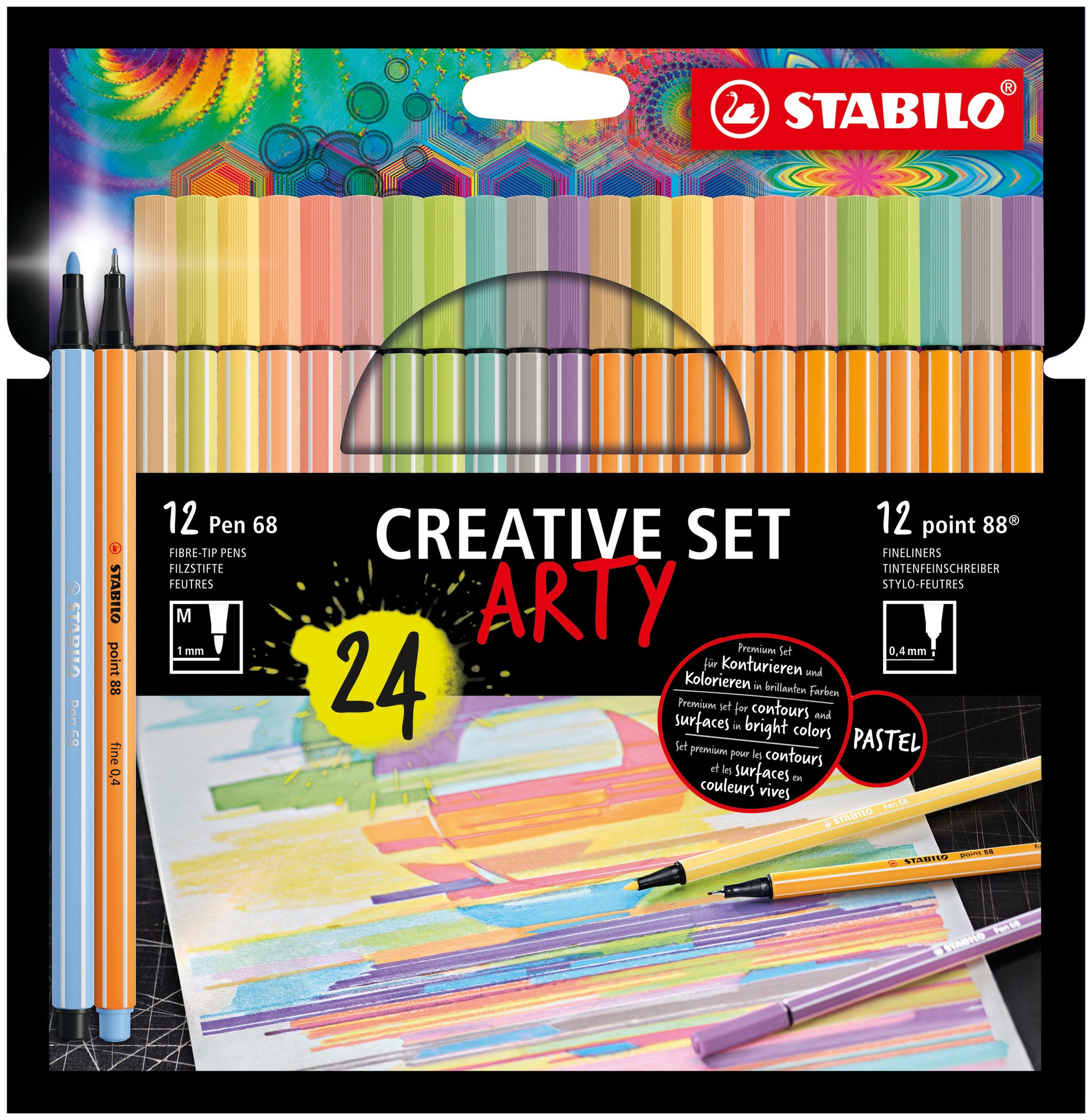 STABILO Filzstifte Pen 68 & point 88, Strichbreite 0,4–1,0 mm, 24 Farben