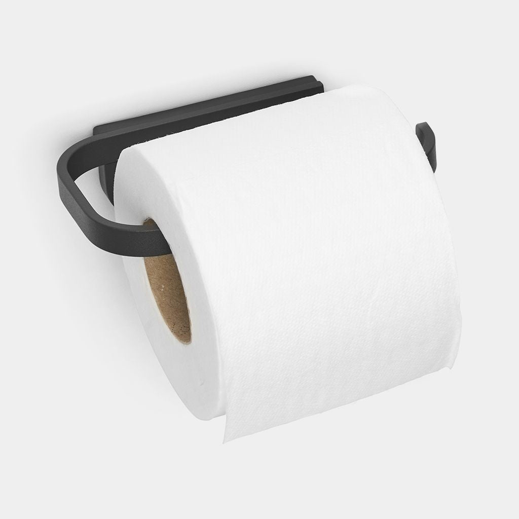 Brabantia Toilettenpapierhalter – Kunststoff, Anthrazit, Wandmontiert, Zum Bohren, Korrosionsbeständig, 14,5