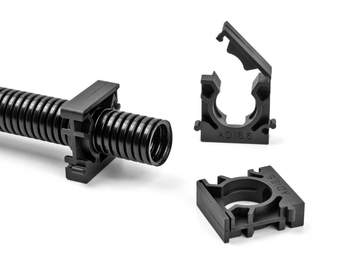 DeLOCK Kabelhalter mit Verschlussclip, Ø 10 mm, 8er-Pack – schwarz