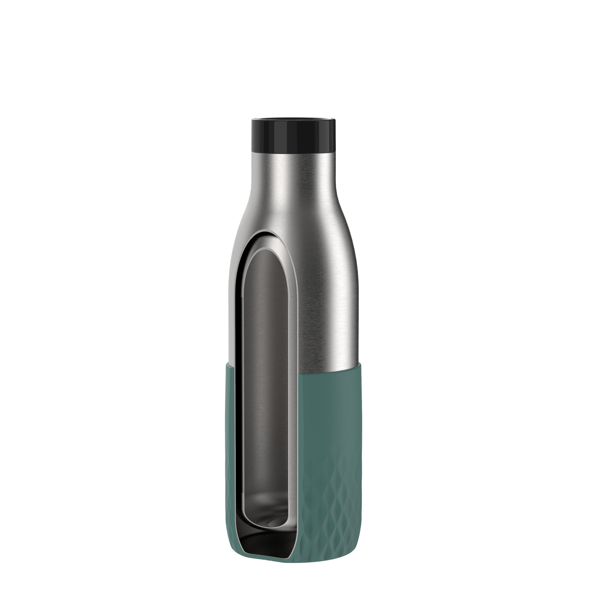EMSA Bluedrop Isolierflasche 700 ml – Doppelwandig 12 h heiss / 24 h kalt, Edelstahl, Druckknopfdeckel