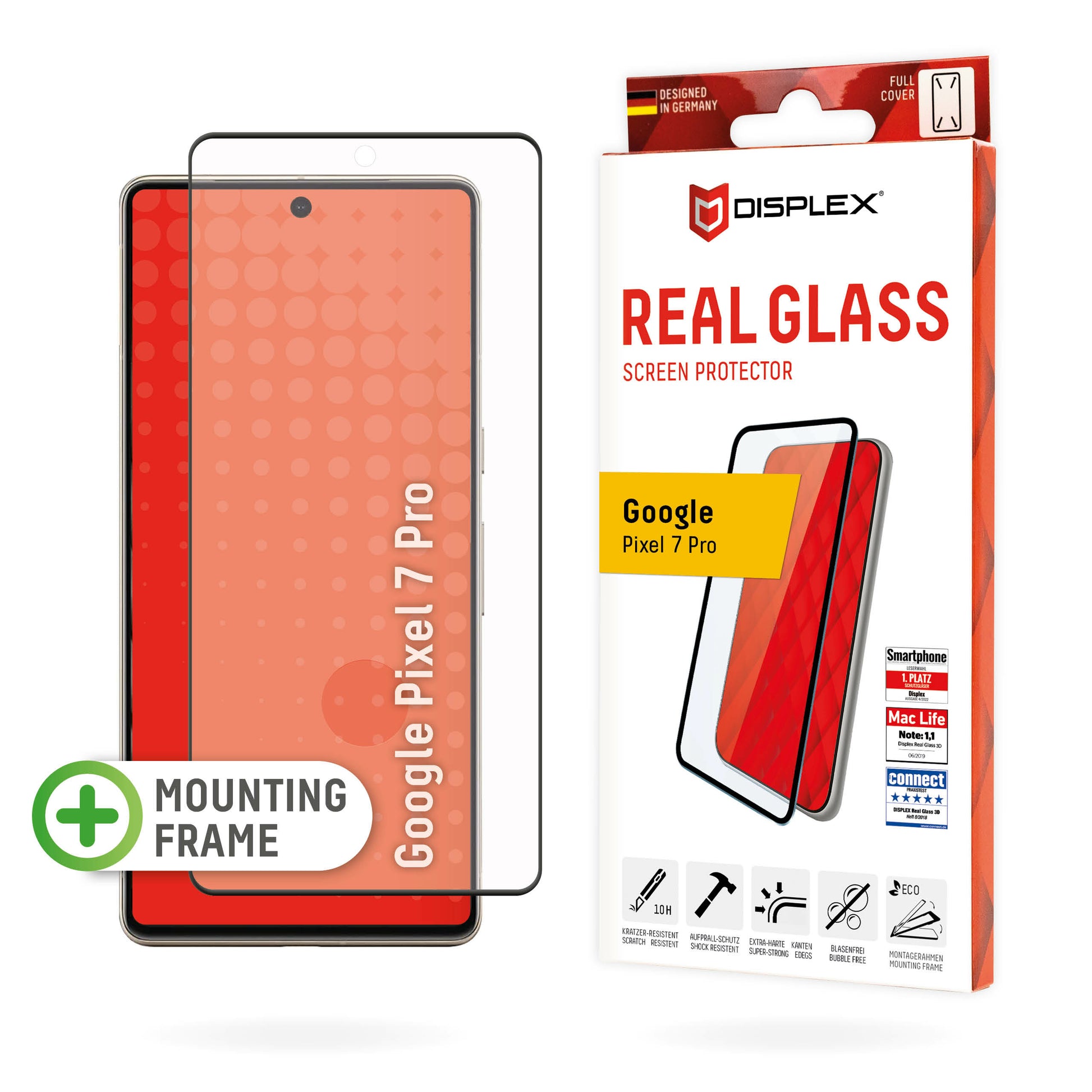 E.V.I. Displayschutz (Panzerglas), Full Cover – für Pixel 7 Pro – mit Applikator