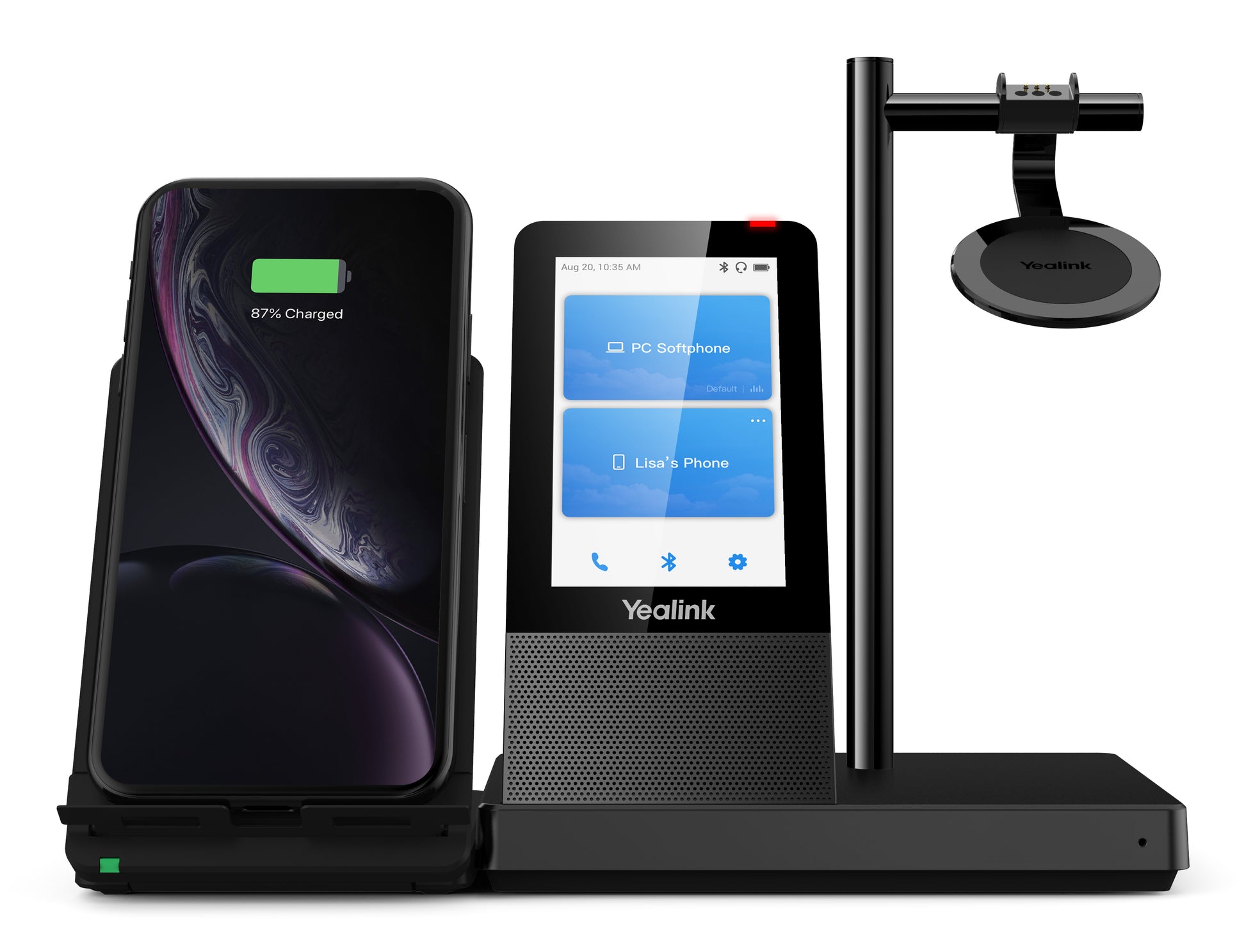 Yealink WH66 – Mono Headset – DECT, Basisstation, USB‑A, 160 m Reichweite – Schwarz – bis 13 h