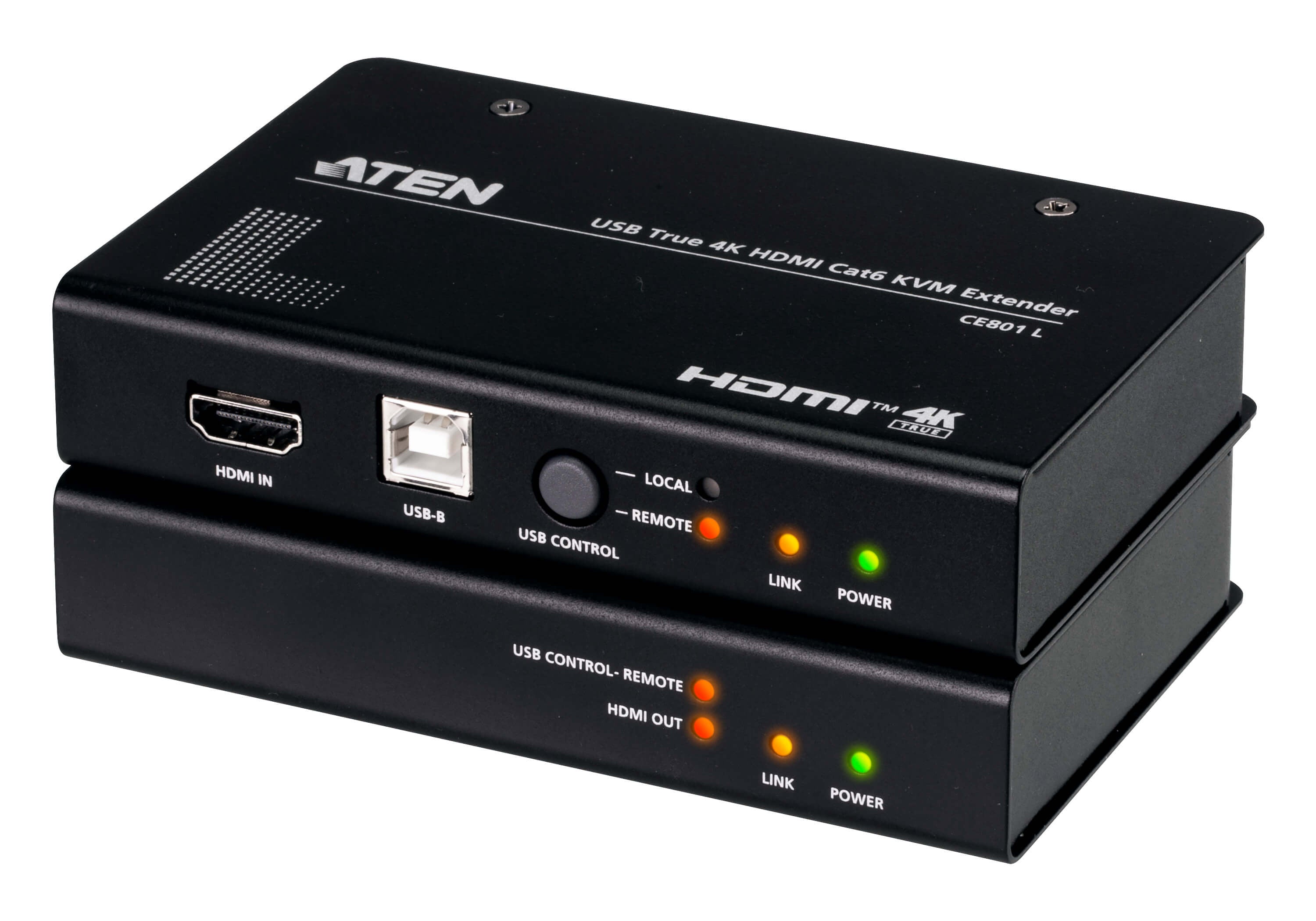 ATEN CE801 – KVM-Extender-Set HDMI – 4K/60 Hz, USB 2.0, Audio 7.1, RS-232, bis 70 m über Cat 6