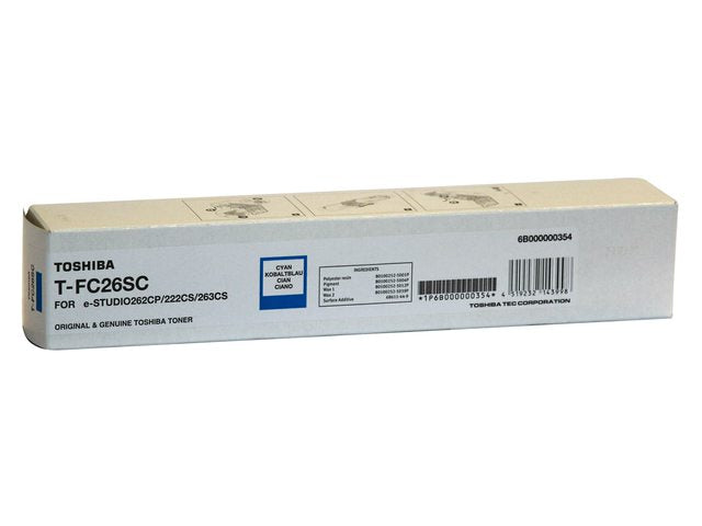 Toshiba Toner TFC26SC – cyan, 6000 Seiten – für E-Studio 222CS/262CP