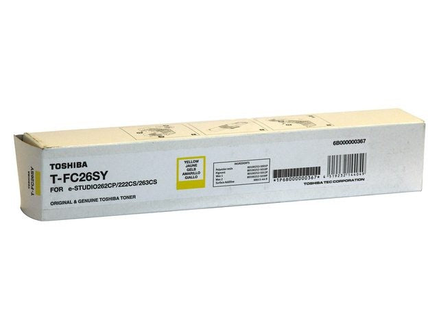 Toshiba Toner T-FC26SY – gelb, 5000 Seiten – für Farb-Laserdrucker/Multifunktionsgeräte