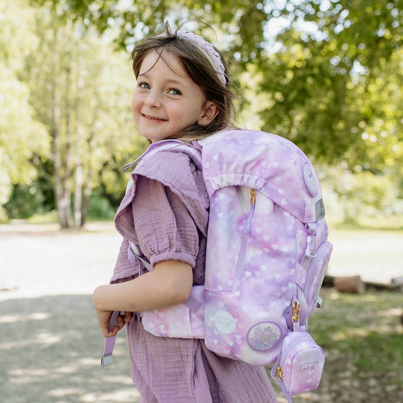Beckmann Classic Schulrucksack-Set 1. Klasse – 6-teilig – Einhorn Prinzessin Violett