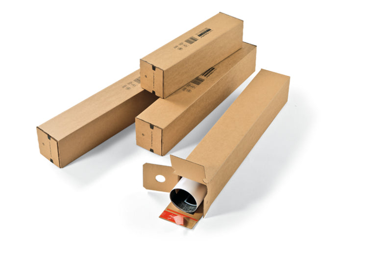 Colompac Vierkanthülse – für DIN B0, 1'008 × 108 × 108 mm, selbstklebend, braun, Aufreissfaden, FSC – 10 Stk.