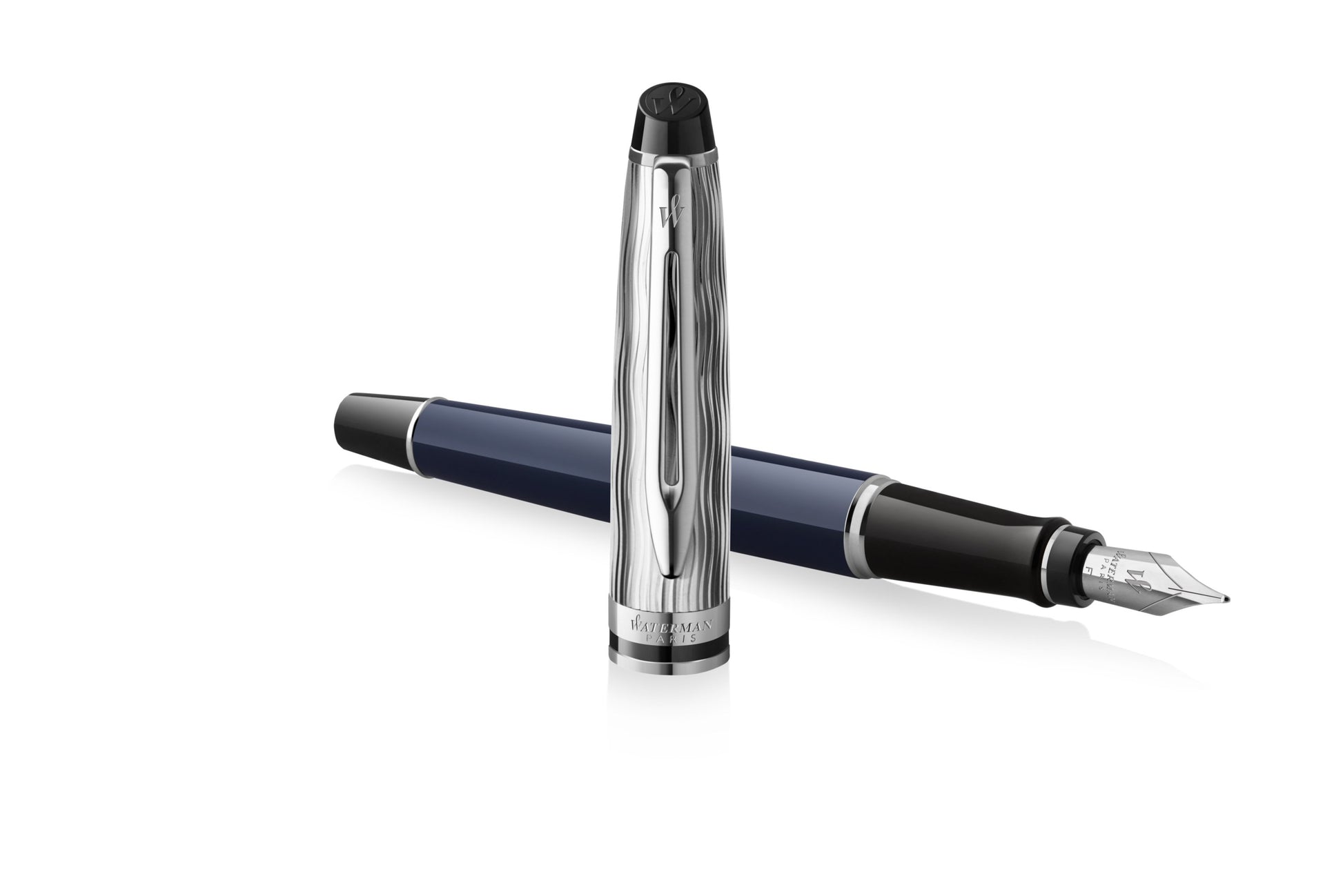 Waterman Expert L'Essence du Bleu, palladium-plattiert – Feine Feder – blau