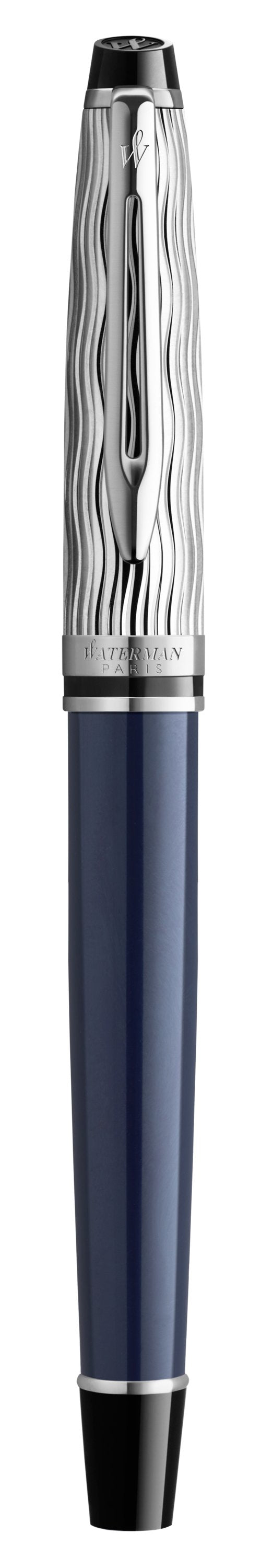 Waterman Expert L'Essence du Bleu, palladium-plattiert – Feine Feder – blau