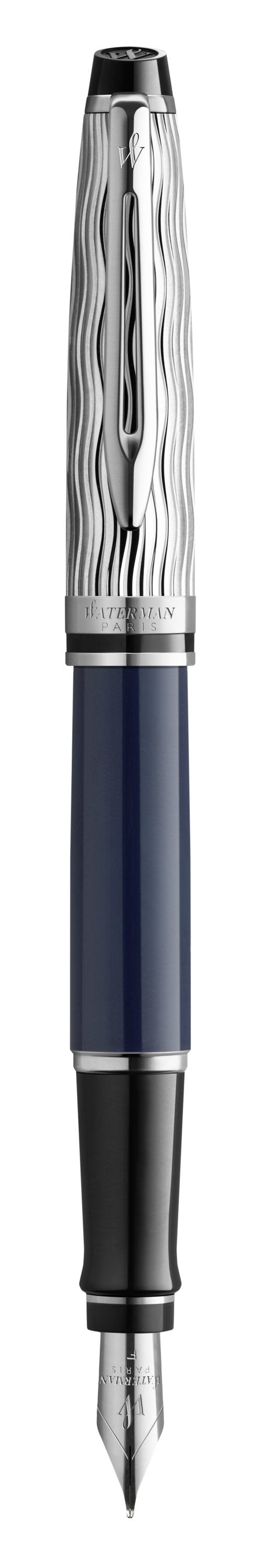 Waterman Expert L'Essence du Bleu, palladium-plattiert – Feine Feder – blau