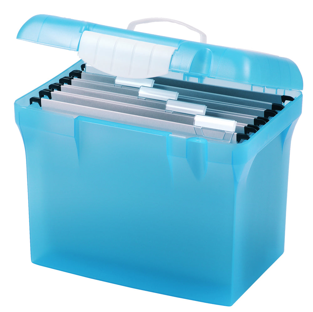Oxford Class'N Go Aufbewahrungsbox B 363 × H 299 × T 256 mm – mit Tragegriff, mit Sichtreitern, blau, PP