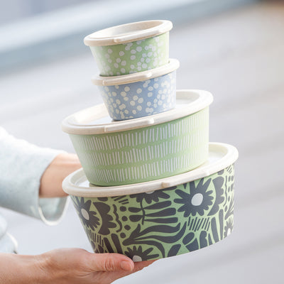 Koziol Dip-Schale – 250 ml, Ø 11 cm, Kunststoff (Recycling), Grün, mit Deckel, spülmaschinenfest