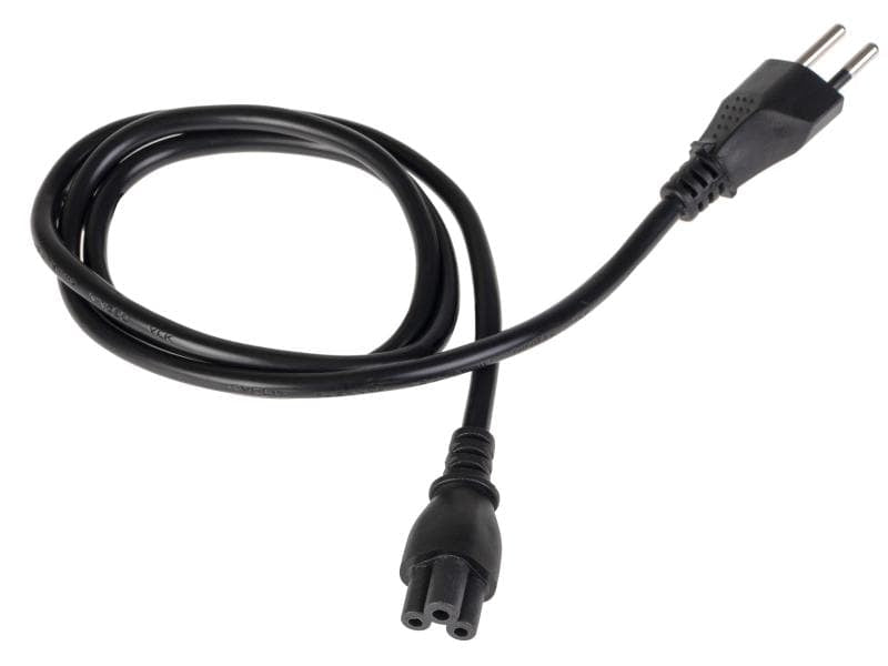 Furber. Netzkabel – T12–IEC C5, 1 m, 2,5 A, Schwarz