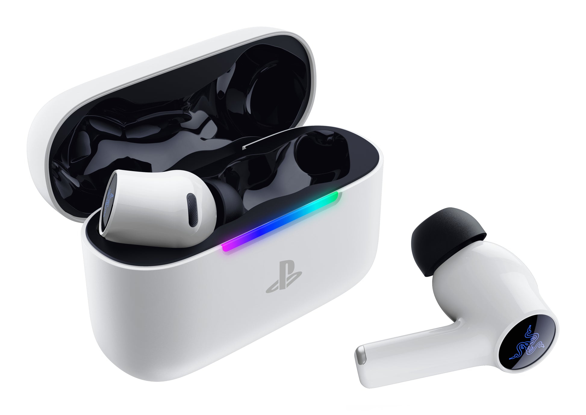 Razer Hammerhead V3 X HyperSpeed TWS In-Ear – Stereo, mit Ladecase, für PlayStation, Weiss, BT 5.3