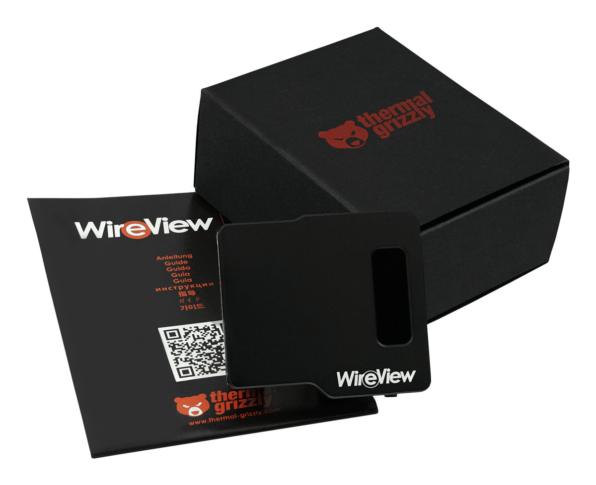 Thermal Grizzly WireView GPU 2×8-Pin PCIe Normal GPU-Bausatz – Aluminium, 14,5 × 19,5 × 3 cm, 60 g – Schwarz