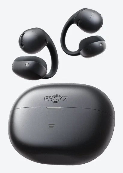 SHOKZ OpenDots Air Ohrbügel True Wireless – Stereo, ANC, mit Ladecase, Schwarz, BT 6.1