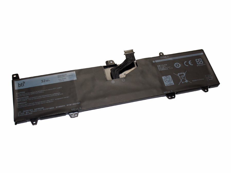 BTI Notebook-Akku – für Dell Inspiron 11 3162, 3164, 3168 – 32 Wh, 7,6 V (2 Zellen) – Schwarz